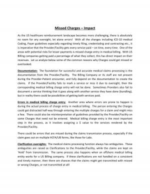 Missed Charges – Impact