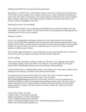 Thinking Ahead With The Commercials Security in Sacramento