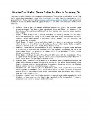 How to Find Stylish Shoes Online for Men in Berkeley, CA