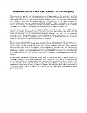 Marble Driveway – Add “Curb Appeal” to Your Property