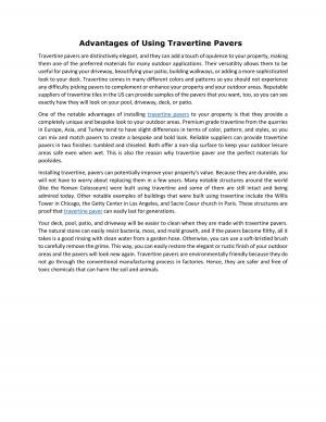 Advantages of Using Travertine Pavers