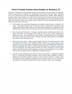 Find A Trusted Custom Home Builder In Roxbury, CT