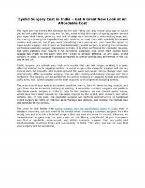 Eyelid Surgery Cost in India – Get A Great New Look at an Affordable Cost