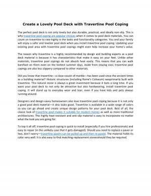  Create a Lovely Pool Deck with Travertine Pool Coping