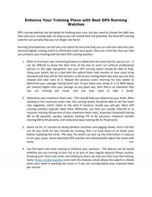 Enhance Your Training Plans with Best GPS Running Watches