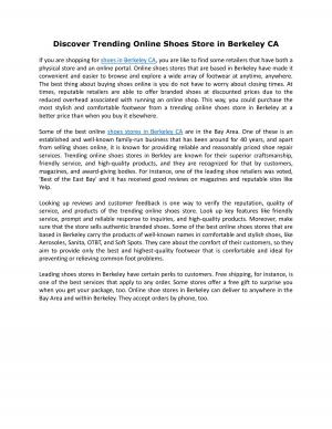 Discover Trending Online Shoes Store in Berkeley CA