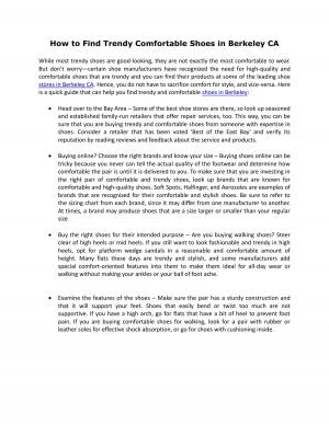  How to Find Trendy Comfortable Shoes in Berkeley CA