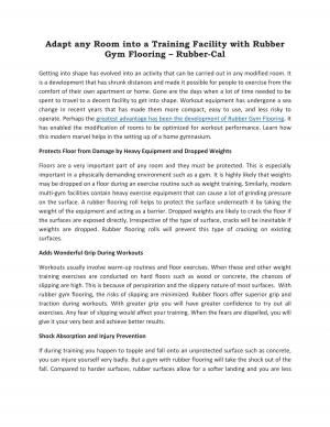 Adapt any Room into a Training Facility with Rubber Gym Flooring – Rubber-Cal