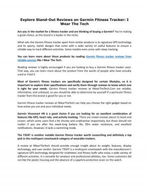 Explore Stand-Out Reviews on Garmin Fitness Tracker: I Wear The Tech