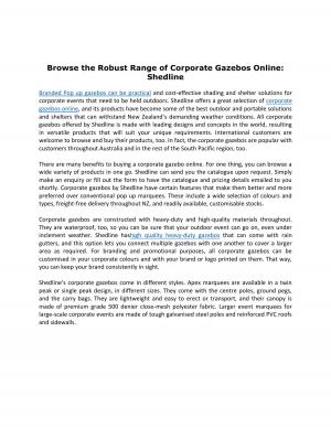  Browse the Robust Range of Corporate Gazebos Online: Shedline