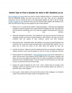 Useful Tips to Find a Gazebo for Sale in NZ: Shedline.co.nz