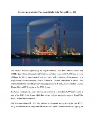 Quartz wins Arbitration Case against Jindal India Thermal Power Ltd