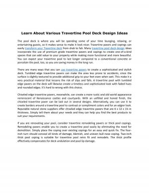  Learn About Various Travertine Pool Deck Design Ideas