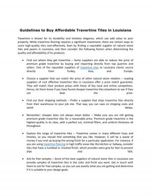  Guidelines to Buy Affordable Travertine Tiles in Louisiana