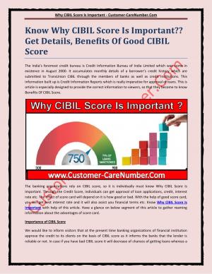 Why CIBIL Score Is Important