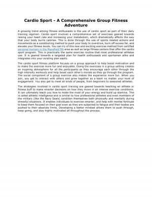 Cardio Sport - A Comprehensive Group Fitness Adventure 