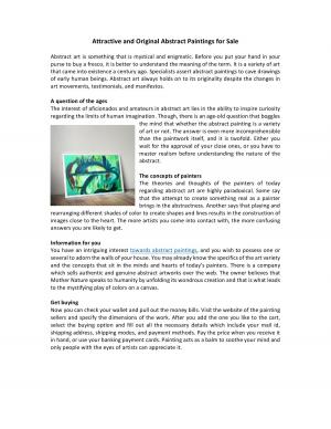 Attractive and Original Abstract Paintings for Sale