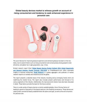 Global Beauty Devices Market, Asia Pacific Beauty Devices Market