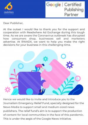 Journalism Emergency Relief Fund by Google