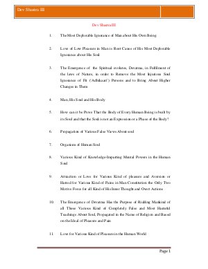 The Dev Shastra Part-III, Philosophy of Man