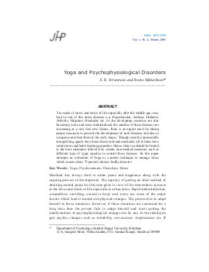 Yoga and Psychophysiological Disorders by S. K. Srivastava and Sweta Maheshwari
