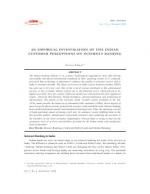 AN EMPIRICAL INVESTIGATION OF THE INDIAN CUSTOMER PERCEPTIONS ON INTERNET BANKING by Naveen Kumar