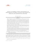 EFFECT OF WORKING CAPITAL MANAGEMENT ON PROFITABILITY OF FIRMS: A STUDY OF THE INDIAN OIL DRILLING AND EXPLORATION INDUSTRY by Dr. Anupam Jain