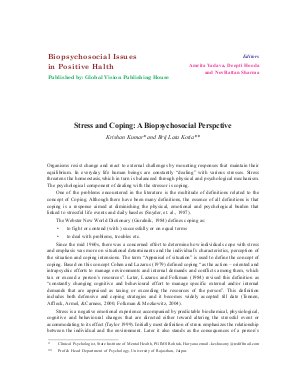Stress and Coping: A Biopsychosocial Perspctive by Krishan Kumar and Brij Lata Kotia