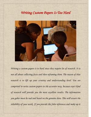 Writing Custom Papers